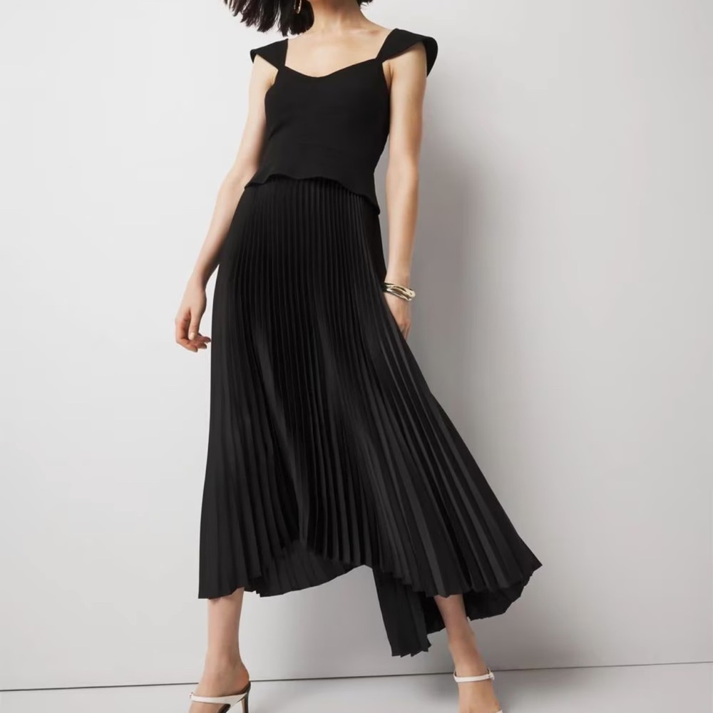 White House Black Market Asymmetrical Black Dress